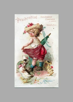 Prudential Insurance Affection Newark NJ Victorian Trade Card - Image 1 of 2
