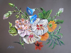 Original Oil Pastel /paper by ALENA DE PLOTI* 12 x 16 in*Floral illustration