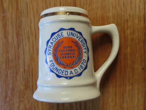 Vintage SYRACUSE UNIVERSITY ORANGE  2.75" Mini Ceramic Mug Cover