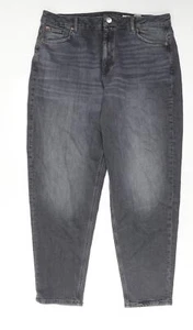 Marks and Spencer Womens Grey Cotton Blend Tapered Jeans Size 8 L29 - Picture 1 of 10