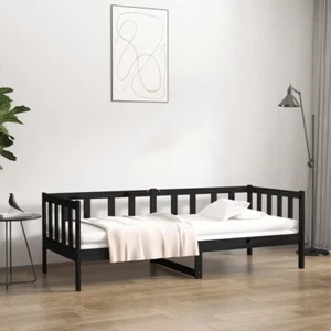 vidaXL Day Bed without Mattress Black 90x190 cm Solid Wood Pine - Picture 1 of 13