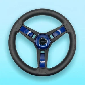 Giazza Golf Cart Steering E-Z-GO HUB Soft Touch Rim ABS Spokes - Blue Inserts - Picture 1 of 16
