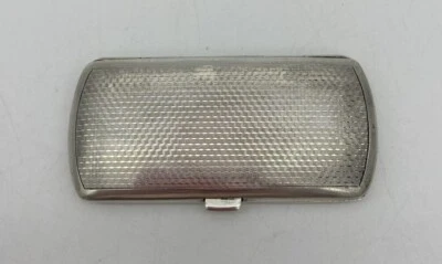 Estuche de cigarrillos de plata de ley de 3 1/2 pulgadas de largo 1 3/4 pulgadas de ancho bonito grabado Foto 1 de 4
