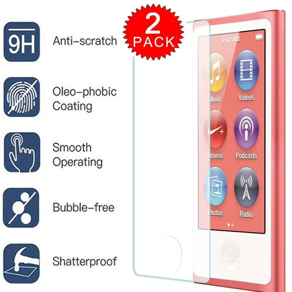 Tempered Glass Screen Protector for iPod Nano 7th 8th Generation - FAST SHIPPING - Image 1 of 4