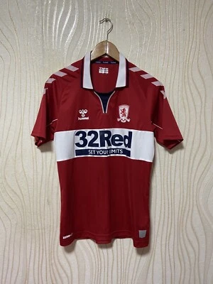 MIDDLESBROUGH HOME 2020 2021 HOME FOOTBALL SHIRT SOCCER JERSEY HUMMEL sz S MEN - Image 1 of 4