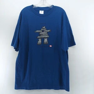 canada stone men's shirt size XL logo blue crew neck short sleeve 100% cotton - Picture 1 of 7