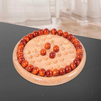 Handmade Solitaire Board Game 33 Balls Pegs Classical Vintage Style Brain Teaser - Image 1 of 4