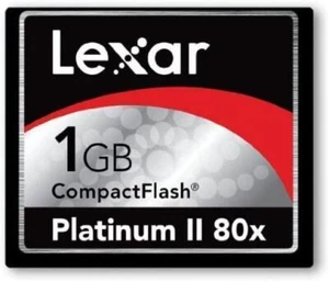 Lexar 1GB Platinum II 1 GB 80X Compact Flash Card (CF1GB-80-664) - Picture 1 of 1