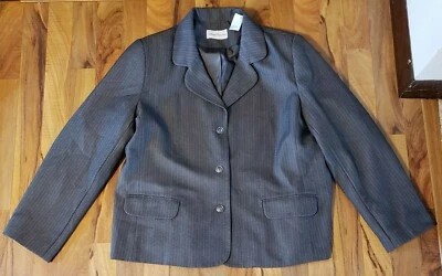 TRAJE PANTALÓN A RAYAS AZUL GRIS 2 PIEZAS ALFRED DUNNER TALLA 16 Foto 1 de 4