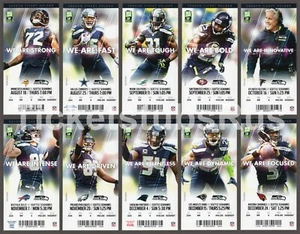 2016 NFL SEATTLE SEAHAWKS Season Ticket Stubs - Full Unused MINT!!! - Picture 1 of 12