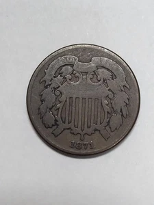 1871 Two Cent Piece BETTER DATE - Picture 1 of 4