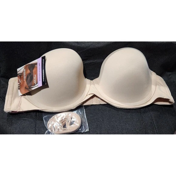 Nuevo con etiquetas Sujetador sin tirantes Maidenform beige copa lisa con aros correas extraíbles Foto 1 de 1