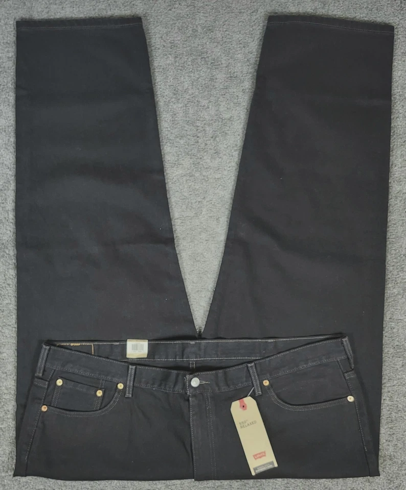 Levi's Mens Big & Tall 550 Relaxed Fit Jeans Black Size 44 X 30