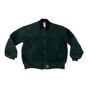 Carhartt Santa Fe J14 SPC Men 2XL Quilt-Lined Green Duck Canvas Jacket VGUC - Bild 1 von 11