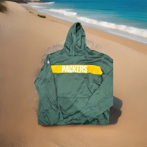 NWOT Green Bay Packers NFL Football Nike On Field Green Hooded Pullover Jacket L - Picture 1 of 8