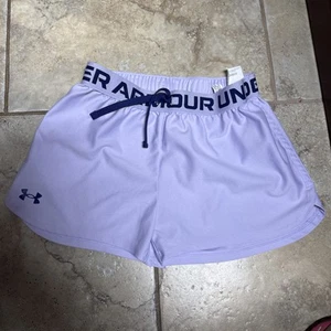 Under Armour Play Up Solid Shorts (Youth Girls Size L) Purple 1363372 Loose Fit - Picture 1 of 8