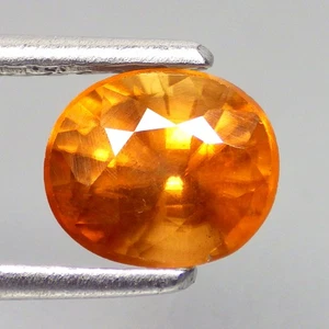 2.52 Cts SUPERIOR FIRE OVAL CUT (7 x 6 mm) 100% NATURAL YELLOWISH ORANGE ZIRCON - Picture 1 of 7