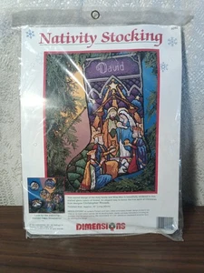 Dimensions Nativity Stocking 9092 Needlepoint Kit Christopher Rhoads 1994 - Picture 1 of 4