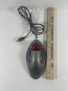 Logitech T-BC21 PN 804377-0000 Red Marble Wired USB Trackball Mouse Tested Works - Picture 1 of 9
