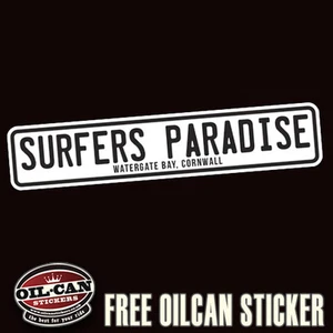 surfers paradise watergate bay, cornwall bumper sticker 180mm wide surf surfing - Picture 1 of 1