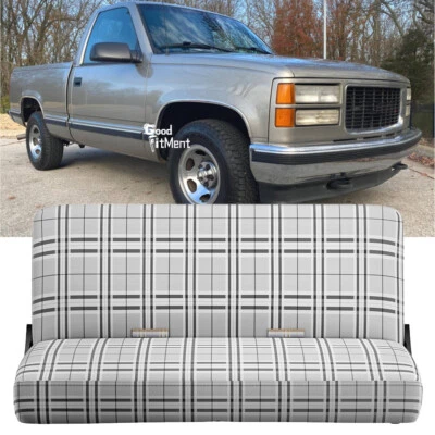 Fundas de asiento de coche para GMC C1500 C2500 C3500 Sierra cojín de banco delantero gris + negro Foto 1 de 4