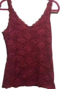 👚🩷White House Black Market beerenrosa Spitzenbesatz Camisole Gr. M Spaghettiträger - Bild 1 von 4