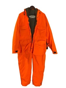 Vtg Cabela’s Gore-Tex Coveralls Mens Medium-R Insulated Hunter Orange USA Made - Picture 1 of 10