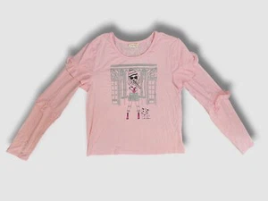 $60 Baby Sara Girl's Pink Long Sleeve Crew Neck Embroidered Top Size 12 - Picture 1 of 5