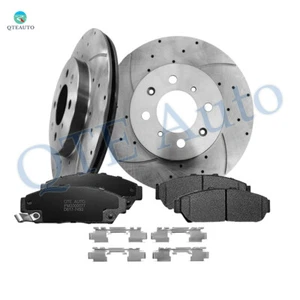 Set 6 Front Drilled Brake Rotors 262-Ceramic Brake Pad For 1994 1995 Honda Civic - Picture 1 of 9