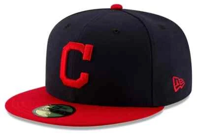 Boné ajustável autêntico New Era MLB 59Fifty Cleveland Guardians Home azul marinho/vermelho - Imagem 1 de 4