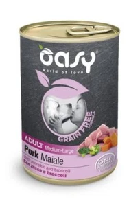 OASY GRAIN FREE FORMULA ADULT MEDIUM/LARGE MAIALE CON ZUCCA E BROCCOLI. 400GR