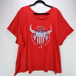 Camiseta gráfica Fifth Sun America Land of the Wild y roja libre adulto 3XL para mujer - Imagen 1 de 10