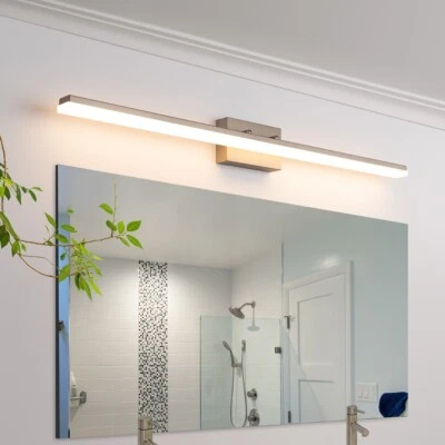 Luminária de vaidade LED moderna 48 polegadas para iluminação de banheiro regulável 46W-MN branco quente  - Imagem 1 de 4