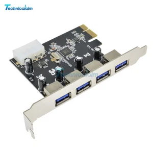 4 Port PCI-E to USB 3.0 HUB PCI Express Expansion Card Adapter 5 Gbps Speed Top - Bild 1 von 8