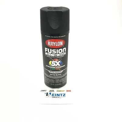 KRYLON 2732 SATIN BLACK All-In-One Fusion Paint & Primer - No-Peel - 12 oz  - Image 1 of 3