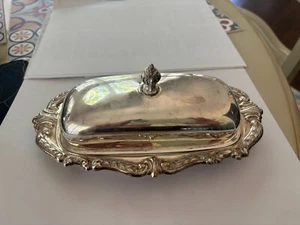 SHERIDAN Silver plate butter dish with glass tray - Picture 1 of 4
