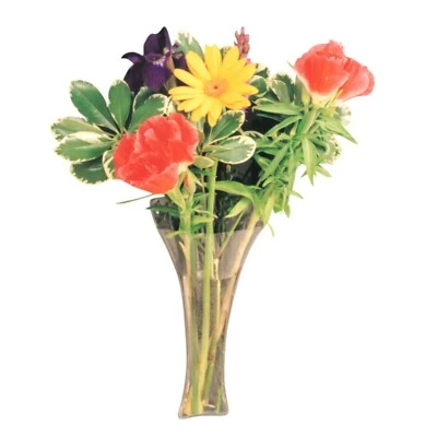 Window Vase Trumpet Style holds bouquet of flowers, suctions to windows 34130 - Image 1 of 4