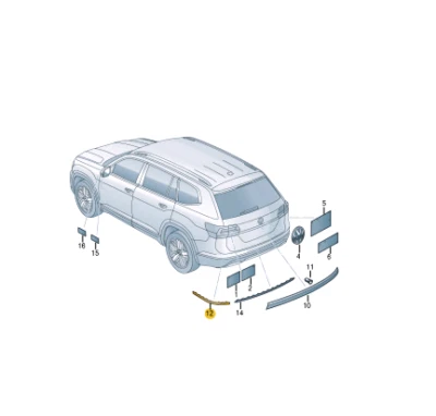 NEW VOLKSWAGEN TERAMONT REAR LEFT BUMPER MOLDING 3CN853841C041 - Image 1 of 4