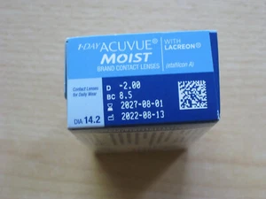 30 Tageslinsen Acuvue Moist -2,00 / MHD 08/2027 / neu + ovp - Bild 1 von 1