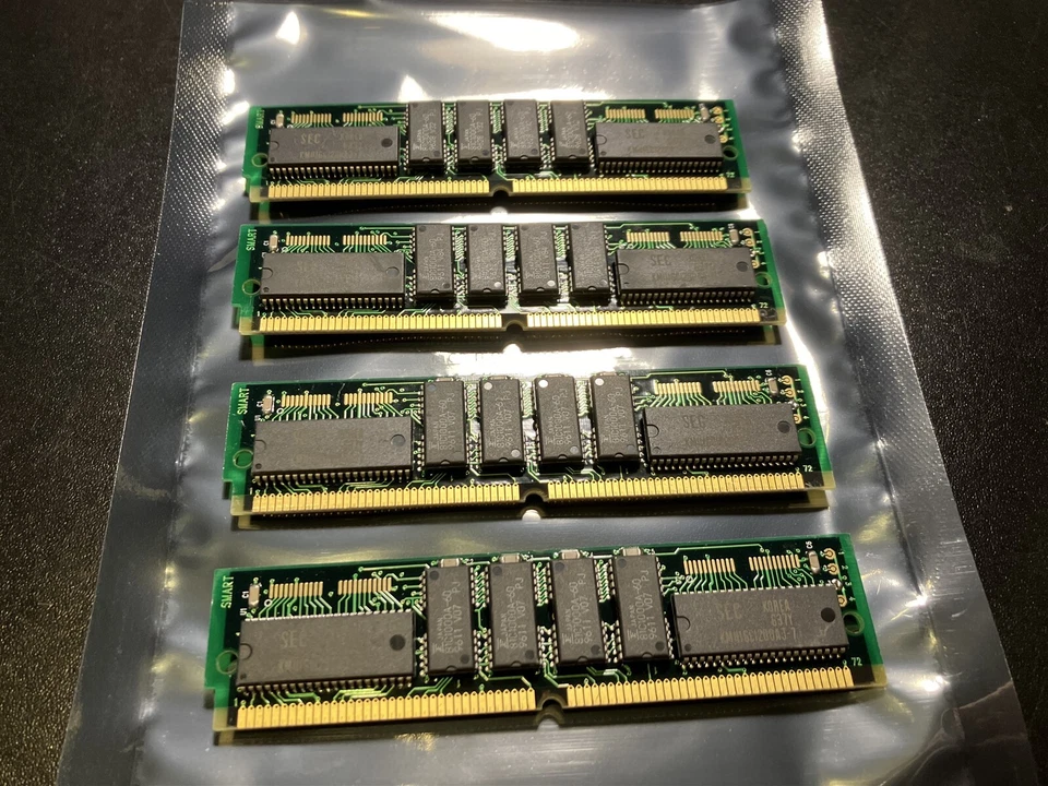 4x 8MB Gold Parity RAM 2Mx36 72-Pin FPM SIMM 16MB Kit RAM Memory Fast Page - Image 1 of 4