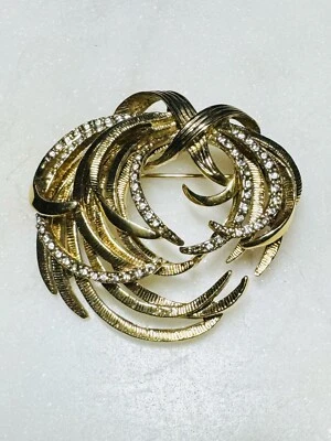 Моне золотистый вихрь стразы дизайн стиль брошь заколка недвижимости Бесплатная доставка - Изображение 1 из 4