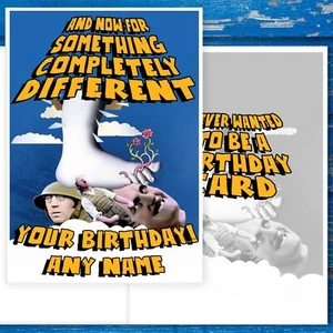 Monty Python Birthday Card. Something Completely Different. Personalise Name - Picture 1 of 4