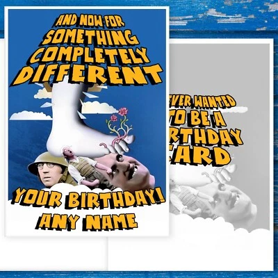 Monty Python Birthday Card. Something Completely Different. Personalise Name
