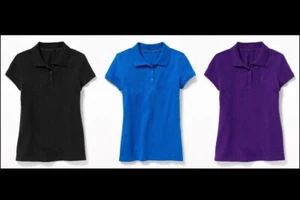 NWT OLD NAVY GIRLS 10-12 BACK to SCHOOL CLASSIC POLO SHIRTS Blue, Black, Purple - Picture 1 of 14