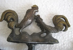 ANTIQUE BRONZE FIGHTING ROOSTERS WEATHER VANE DETAILED . - Picture 1 of 9