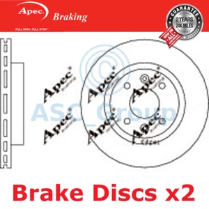 2x Discos de freno de repuesto de calidad OE ventilados de 259 mm de frenado Apec (par) DSK614 - Imagen 1 de 1