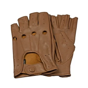 Fingerless 100% Genuine Leather Driving Gloves Chauffer Swift Wears - Picture 1 of 23