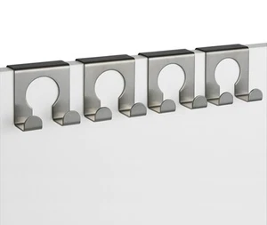 Türhaken-Set aus mattiertem Edelstahl Haken Kleiderhaken Türgarderobe 4-teilig - Bild 1 von 3