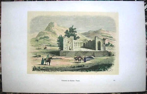 Impresión bretona 1843 Templo romano del agua, Zaghouan, Túnez, #95 - Imagen 1 de 1