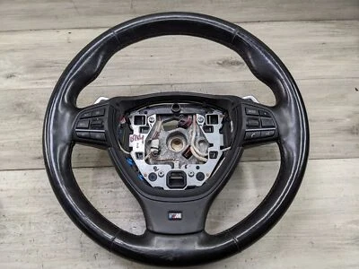 Volante BMW F10 M5 F12 F01 10-15 OEM CUERO NEGRO CON PALANCAS DE CAMBIO CLIMATIZADAS Foto 1 de 4